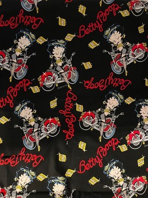 Vintage 90's Betty Boop Biker Fabric Fleischer Studios  5.75 Yds. X 42'' Cotton