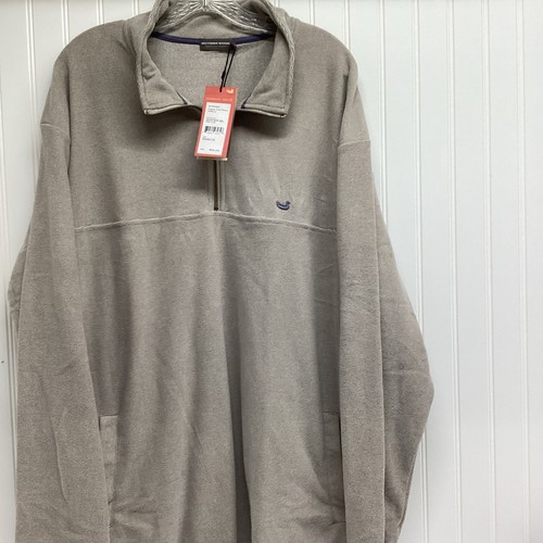 Southern Marsh Mens 2XL 1/4 Zip Long Sleeve Pullover Light Gray Fleece New *B
