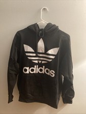 Adidas Hoodie Sweater Jacket Black/White Boy/Girl Youth Size S. Preowned