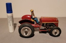 Jouet Mécanique Ancien Tracteur En Tôle Peinte – à Friction, Agriculture Ferme