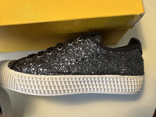PRADA The Original CAR SHOE . Women’sGlitter Black sneaker Size 41 (10.5) - Picture 6 of 12