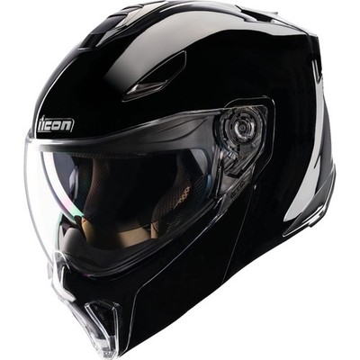 ICON Threshold  Modular Helmet - Solid - Gloss Black - Large OPEN BOX 0100-2814
