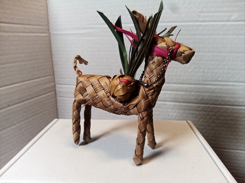 basket weave Donkey Figurine
