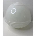 Vtg Art Deco Milk Glass Schoolhouse Globe Lamp Shade 4 Inch Fitter White Ribbed