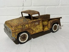 1962 Tonka Pickup Truck Stepside Yellow Pressed Steel Rusty Great Look!
