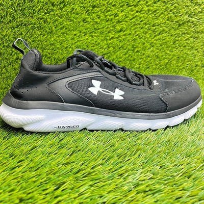 Under Armour Charged Assert 9 Mens Size 12 4E Black White Running Shoes Sneakers