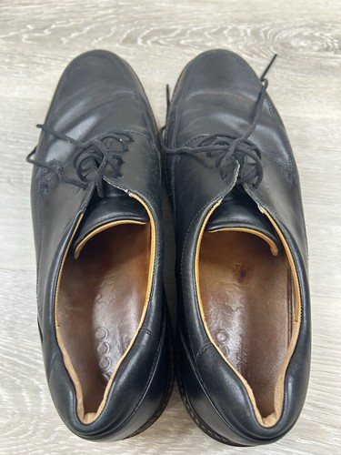 Ecco Holton Herren Schürze Zehe Oxford Schwarz Leder Elegant 13 Schnürschuhe Arbeitsschuhe - Bild 6 von 9