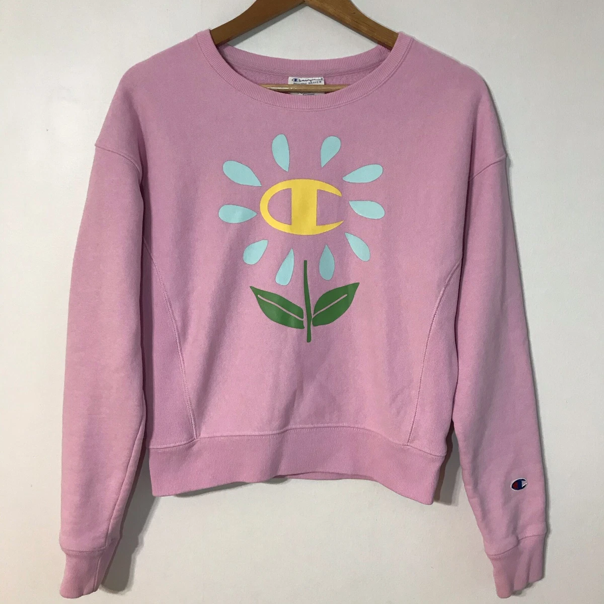 Champion x Susan Alexandra Urban Outfitters Pink Flower Sweatshirt Small eBay