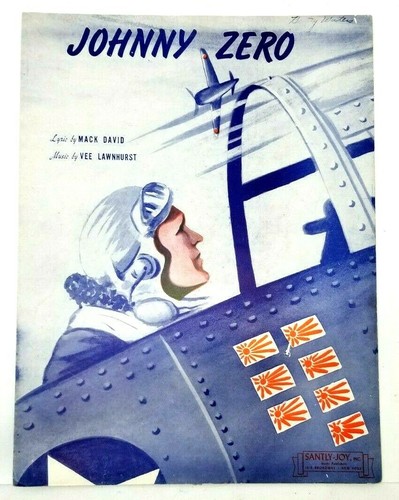 Johnny Zero Vee Lawnhurst 1943 Sheet Music WWII Pilot Hero (K10H) - 第 2/3 張圖片