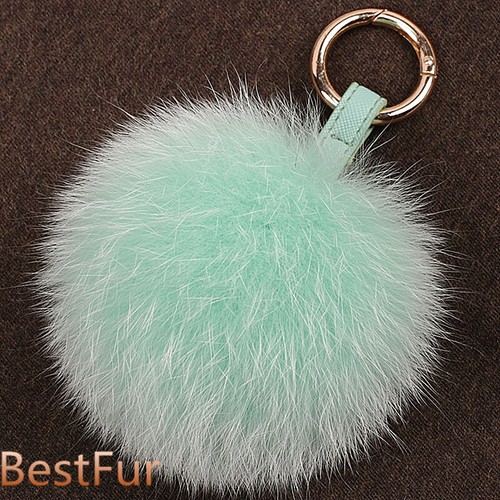 Bolso llavero pompón bola de piel zorro real de 15 cm/6" bolso de mano colgante teléfono coche - Imagen 7 de 29