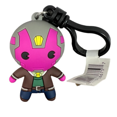 MARVEL Monogram 3D WandaVision 1970 s Vision Backpack Clip Keychain NWT