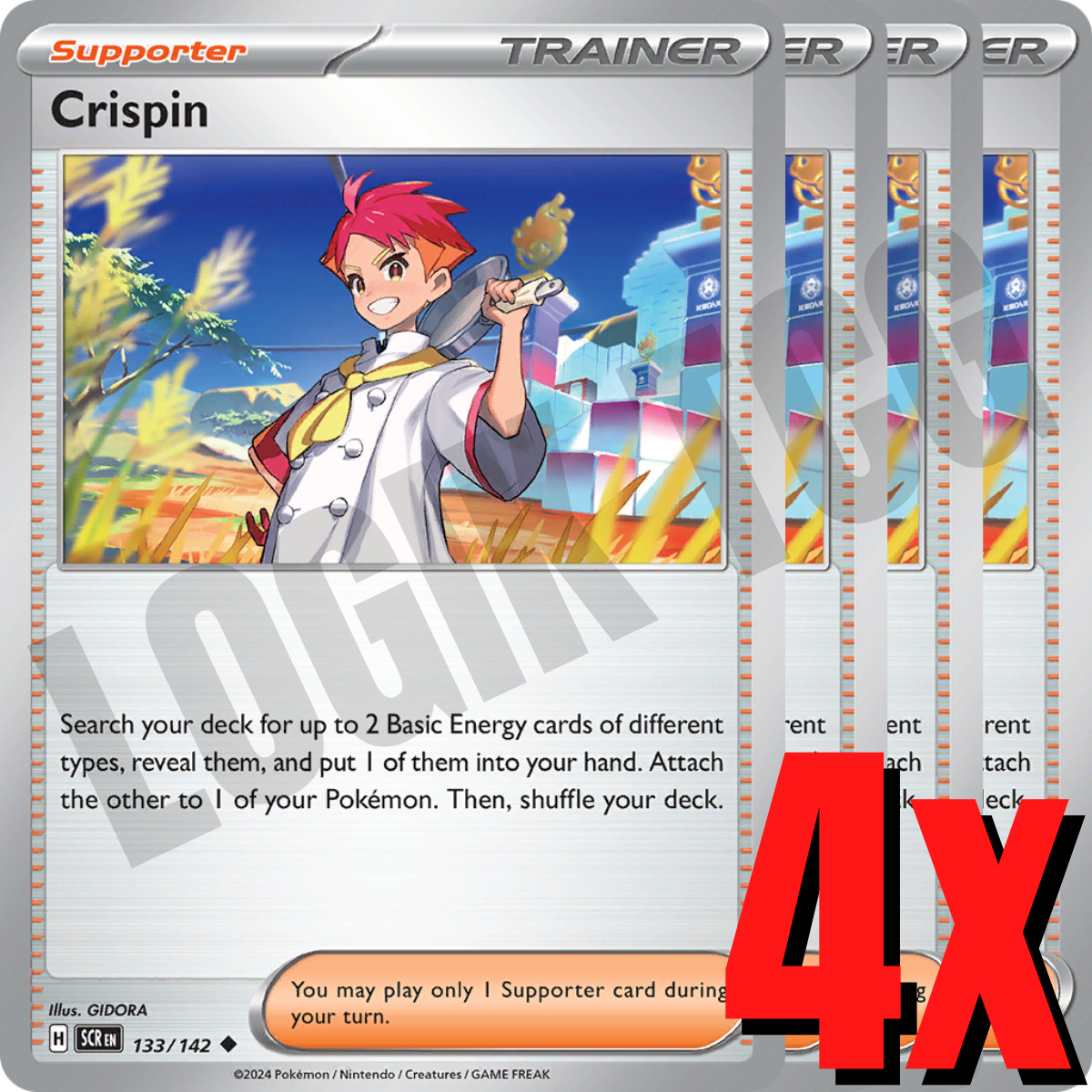4x Crispin 133/142 x4 - Stellar Crown - Pokemon TCG - Uncommon - Playset