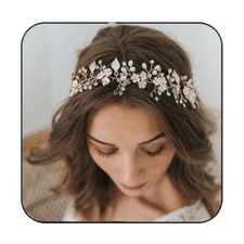 Flower Bride Wedding Headbands Silver Crystal Bridal Headpieces Leaves Hair