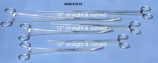 New 6pc Set  Straight + Curved Hemostat Forceps Locking Clamps Stainless