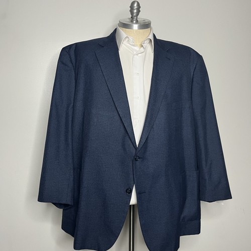 Abrigo Blazer Chaqueta Oak Hill Para Hombre 5XL 64R Azul Deportivo 2 Botones Cuadros Codo Parche