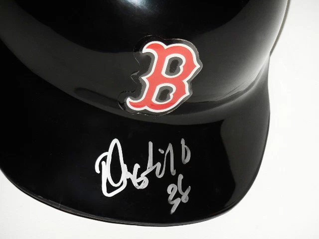RUSNEY CASTILLO AUTOGRAPHED BATTING HELMET (RED SOX) W/ PROOF! - Image 2 of 2