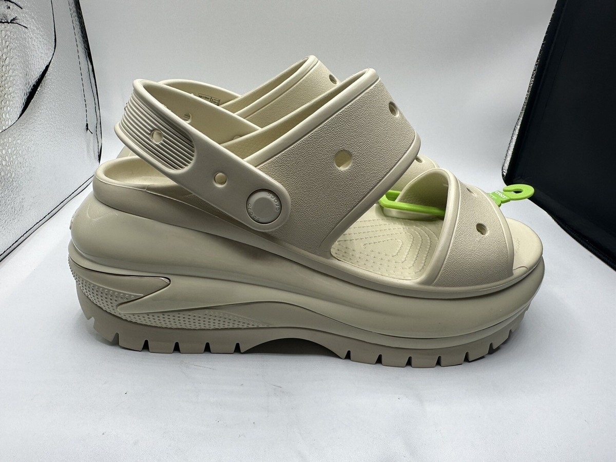 CROCS Clogs MEGA CRUSH Bone White Men’s Size 9 Women’s Size 11 Unisex Amazon.com | Crocs Unisex-Adult Crush Platform Slides, Wedge  main image 4