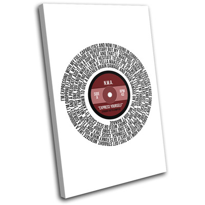 N.W.A. Express Yourself Song Lyrics Record Vinyl Canvas Wall Art Picture Print