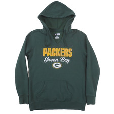 Green Bay Packers NFL Hoodie Womens Medium Green V Neck Pullover Sweatshirt