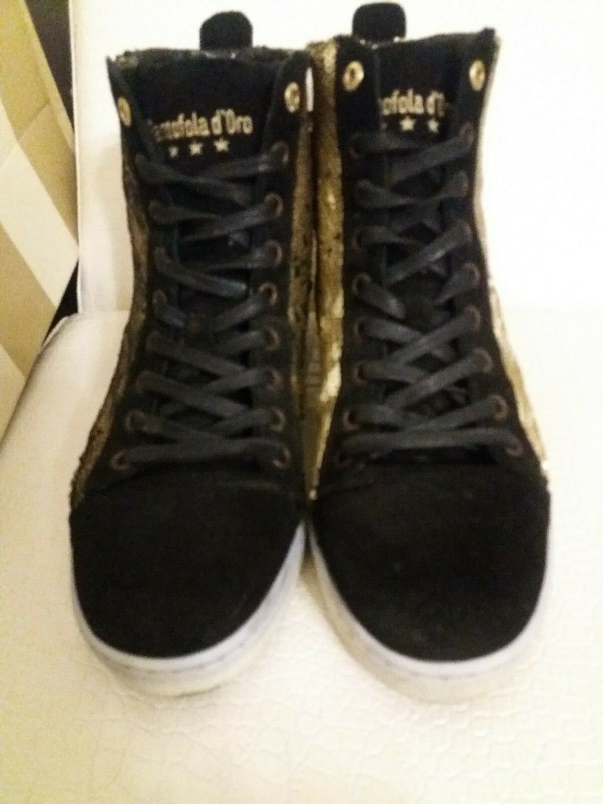 PANTOFOLA D’ORO Sneakers donna tg 38 Pantofola d'Oro in pelle con paillettes dorate