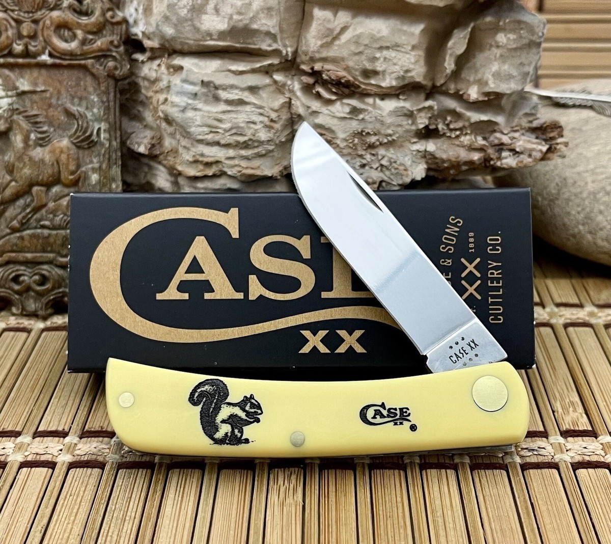 Case XX USA Smooth Yellow Squirrel Stainless Sod Buster Jr Pocket