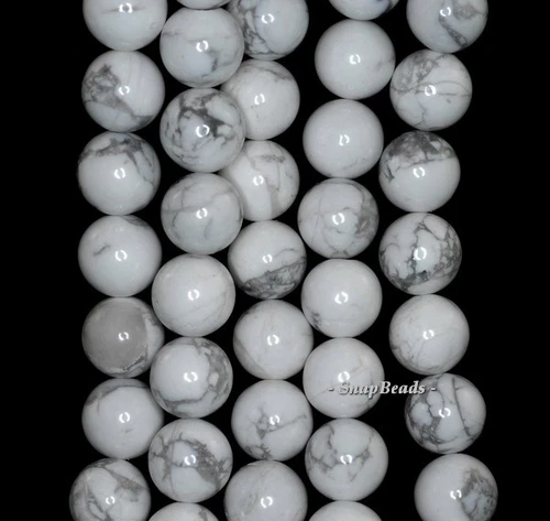 6 MM WEISS TÜRKIS HOWLITH EDELSTEIN RUND 6 MM LOSE PERLEN 15,5 ZOLL - Bild 1 von 4