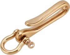 Fish Hook Keychain Brass Key Ring Golden Solid U Shape Key Hook Belt Keyring