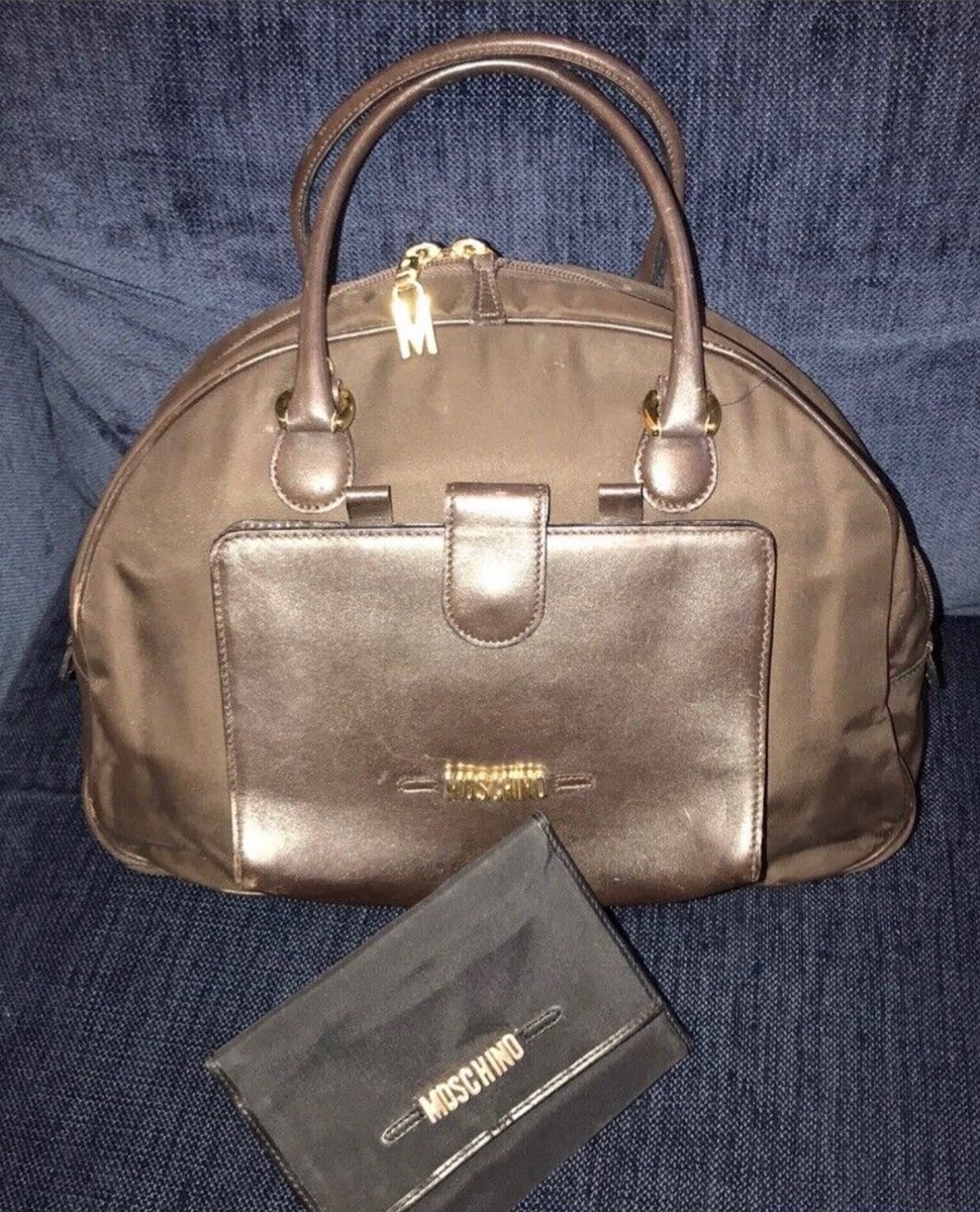 Vintage Moschino by Redwall 90's brown leather shoulder bag with