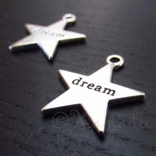 Dream Charms 23mm Antiqued Silver Plated Star Pendants C2813 - 10, 20 Or 50PCs