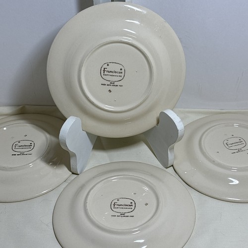 4 Franciscan Ivy 6.25 Dessert Bread Plates Handpainted Embossed Leaves MCM - Picture 3 of 5