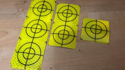 Retro Yellow Targets 50x50 mm Adhesive For EDM. Pack of 10. VAT Invoice ...