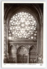 Vintage Postcard Paris Sainte Chapelle Grance Rosace France Chapel Interior