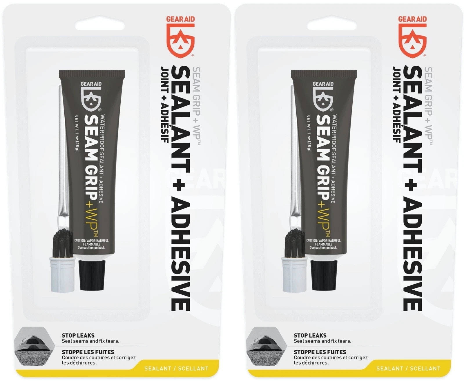 GEAR AID Seam Grip WP Waterproof Sealant + Adhesive , 1 oz (2-Pack)