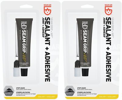 GEAR AID Seam Grip WP Waterproof Sealant + Adhesive , 1 oz (2-Pack)
