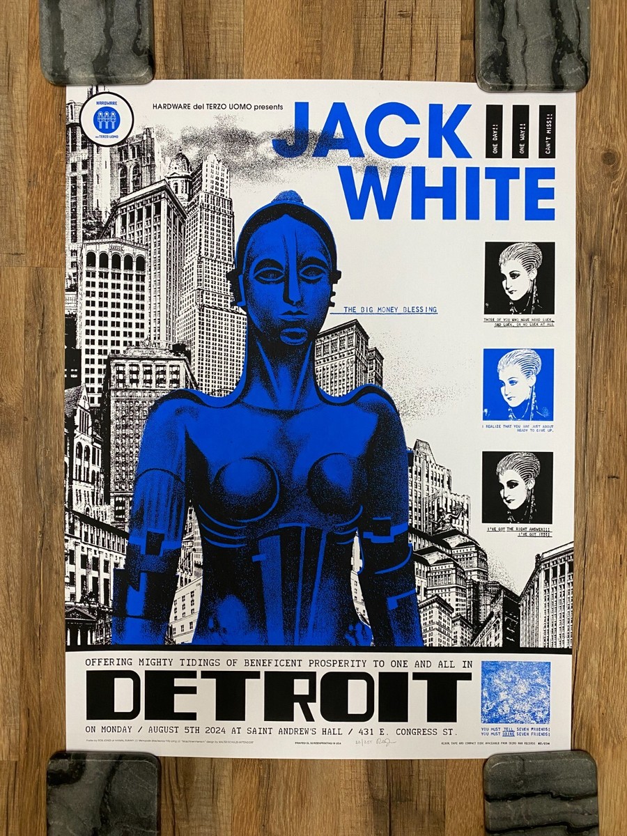 Jack White Poster St. Andrews Hall Detroit, MI 8/5/24 SIGNED #/255