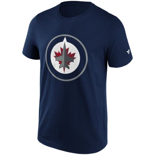 T-shirt NHL Winnipeg Jets logo primario grafica marina hockey su ghiaccio - Foto 1 di 3