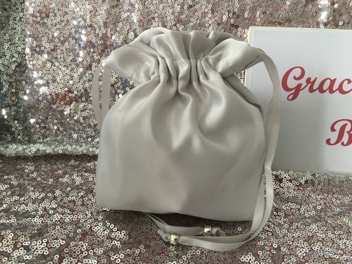 SILVER PLAIN DUCHESS SATIN DOLLY BAG WEDDING B/MAID FLOWER GIRL UK MADE/SELLER* - Picture 6 of 6