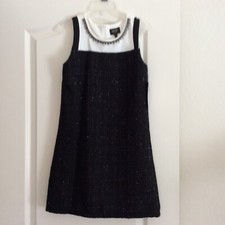 NWT LAUNDRY BLACK/WHITE DRESS W/ EMBELLISHMENTS GIRLS 10-12 138.00 MUST SEE