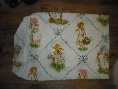 Vintage Holly Hobbie  J. C Penney 54'' x 74'' Double Fitted Sheet -Elastic is shot