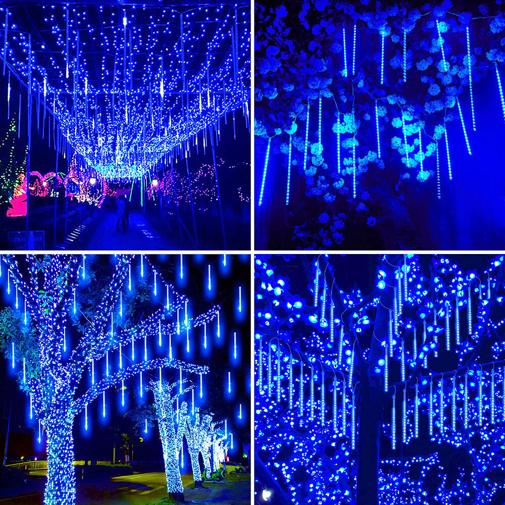 Christmas Tree Lights Outdoor Rain Drop Snowfall Icicle Cascading