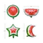 Pack of 4 Watermelon Crescent Star Ramadan & Eid Foil Balloon Set Hanging Decora