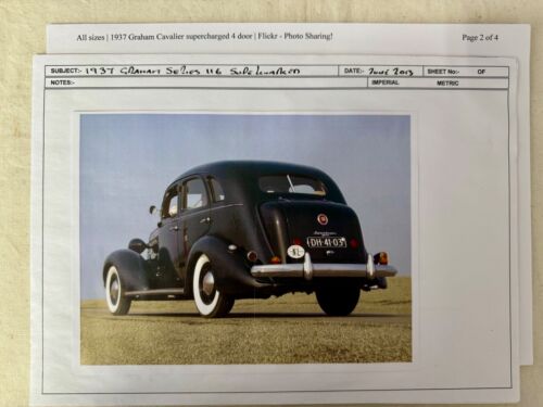 Brooklin Models 1937 Graham Supercharged Sedan BML15 Pattern Drawings and notes - Foto 4 di 8