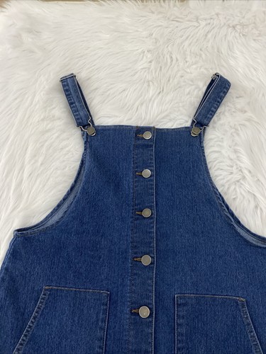 SO girls overall skirt denim size large button front stretch - Picture 6 of 12