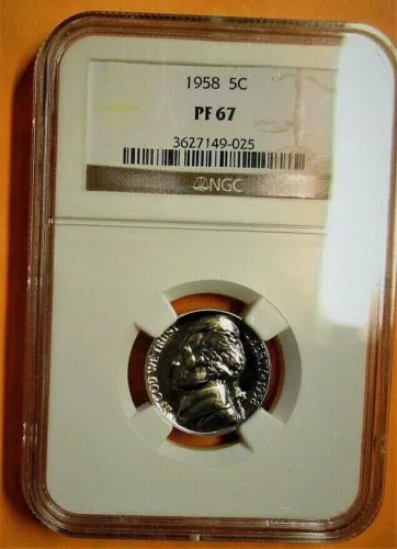1958 NGC PF 67 JEFFERSON PROOF NICKEL! VERY SHARP!