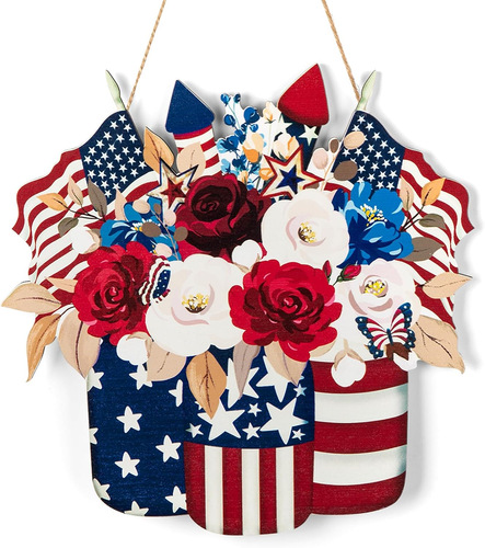 BRAND NEW / UNOPENED 4Th of July Decoration Wood Door Wall Signs