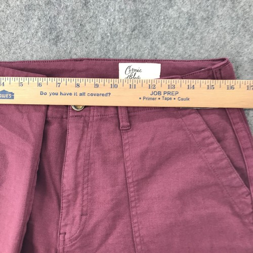 Cosmic Blue Love Pants Womens Sz 33" Waist Burgundy Utility Crop Casual Stretch - 第 11/13 張圖片