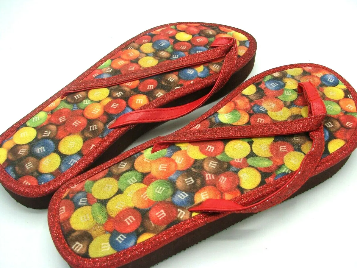 Red sparkly flip flops 2025