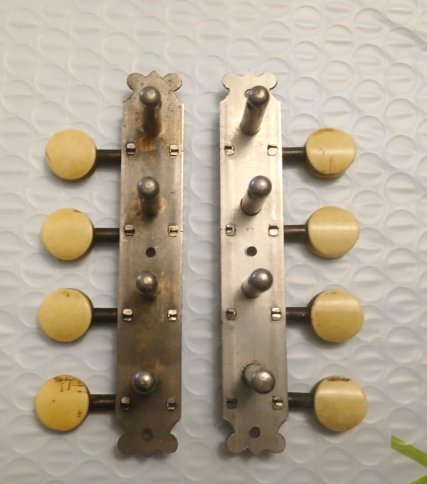 Antique Vintage Waverly Style Mandolin Tuners 4x4 Mando Plate Tuners