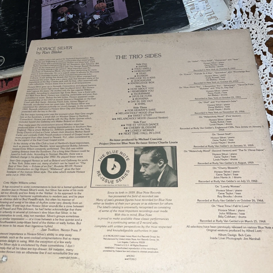 The Trio Sides Horace Silver Trios Blue Note Records 1976 BN-LA474-H2 Vinyl LP - Image 4 of 4