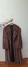 Vintage Pelliccia Visone Lunga Marrone Lavorazione Sartoriale 